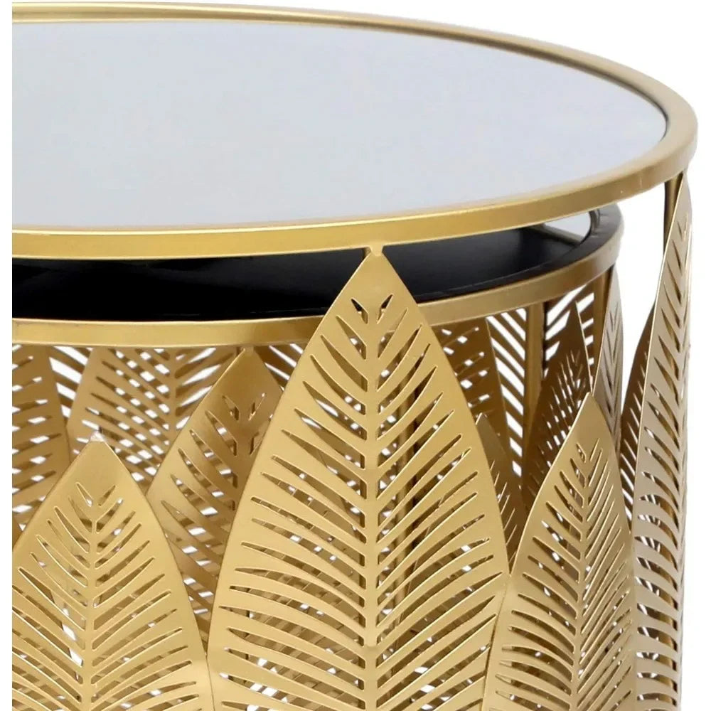Set of 2, Gold Nesting Side Table