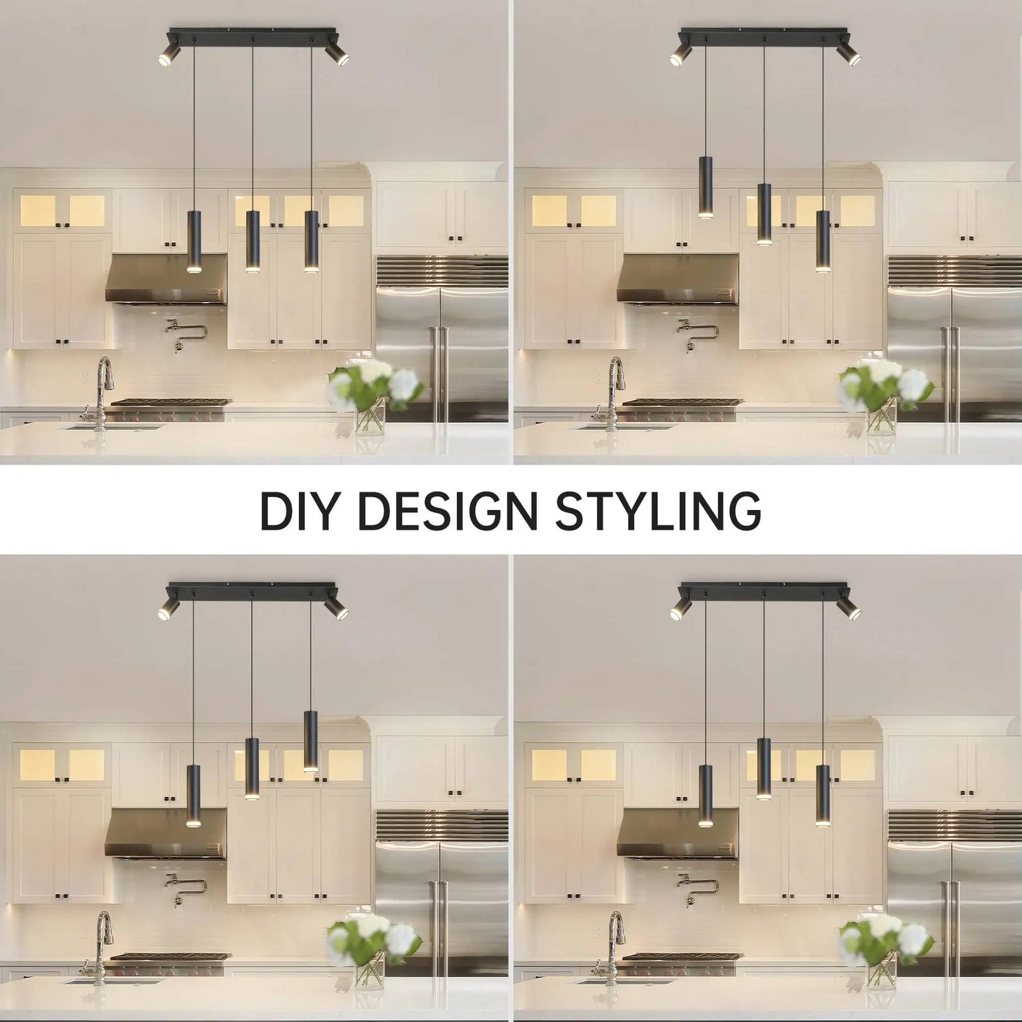 5 - Light Cylinder Pendant, Modern Chandelier