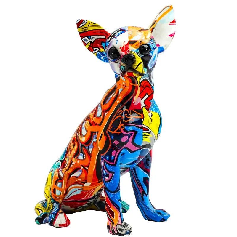 Painted Dog Sculpture