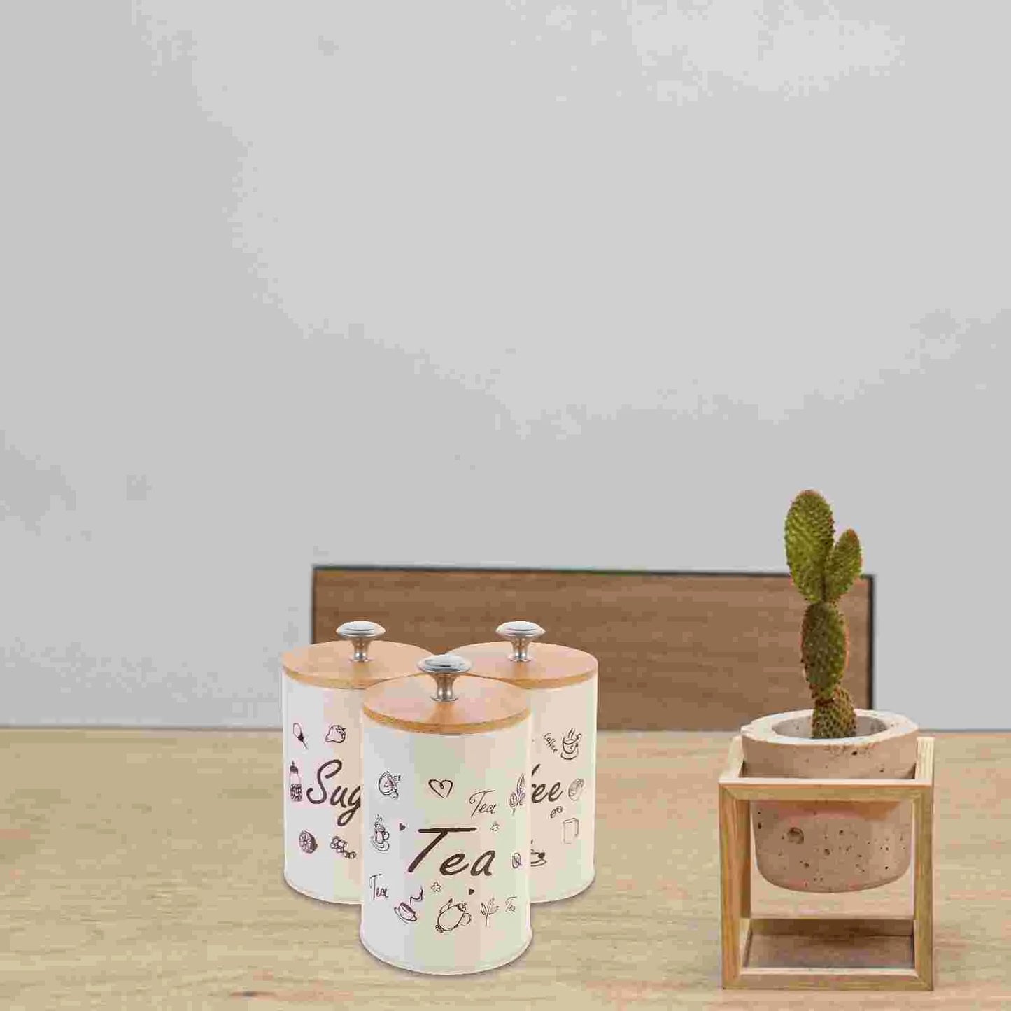 Metal Tea Coffee Sugar Storage Jars