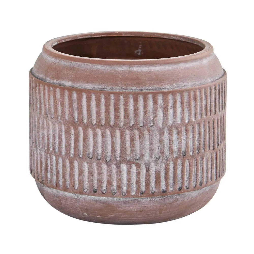 Round Brown Ceramic Plant Planter