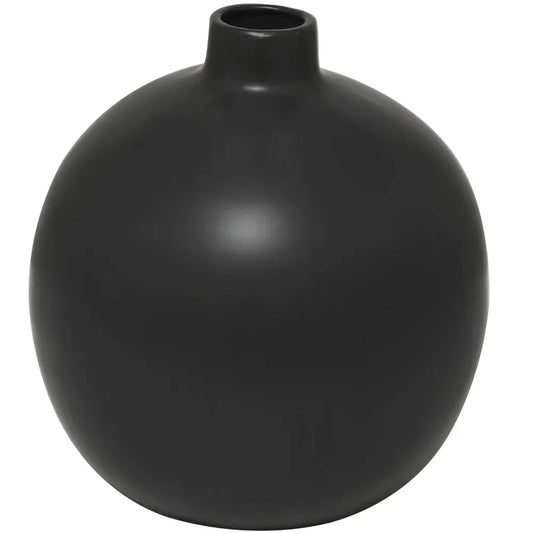 17“Matte Black Ceramic Vase Modern Room Decor