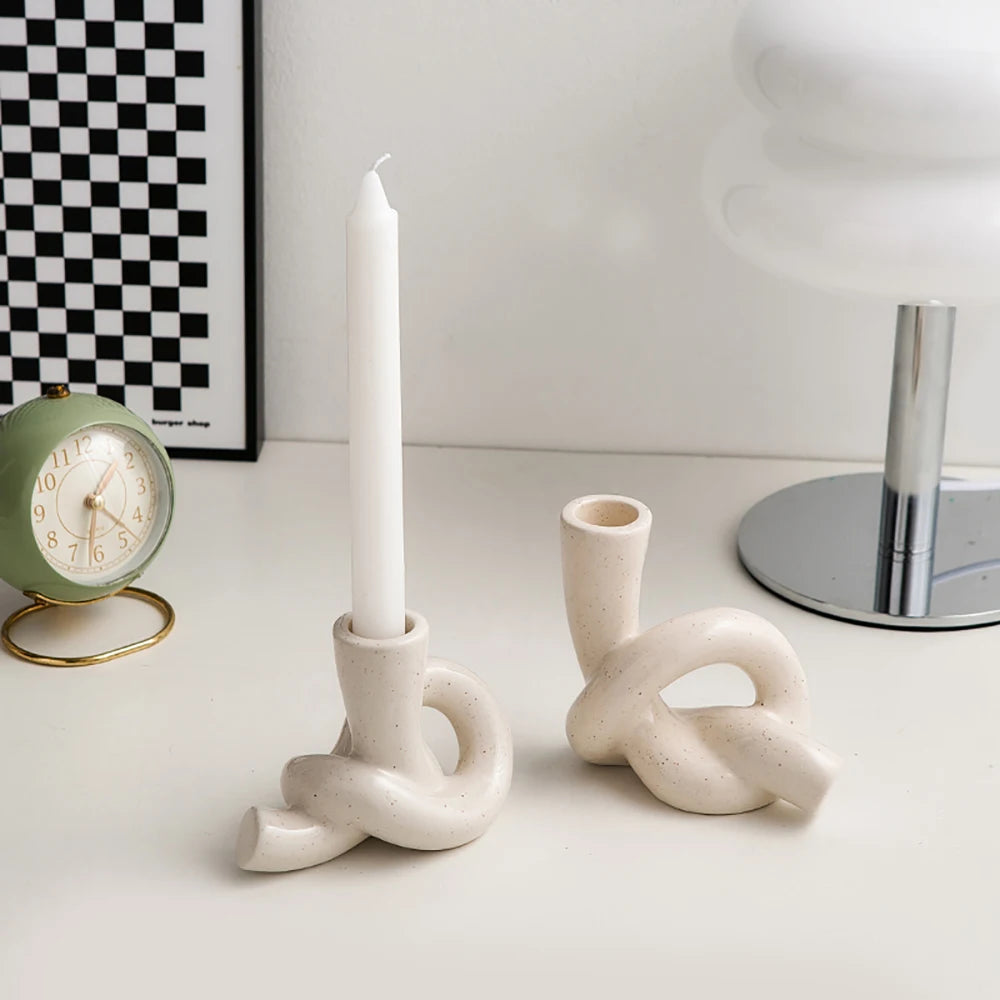 Knot Shape Modern Ceramic Candle Holder