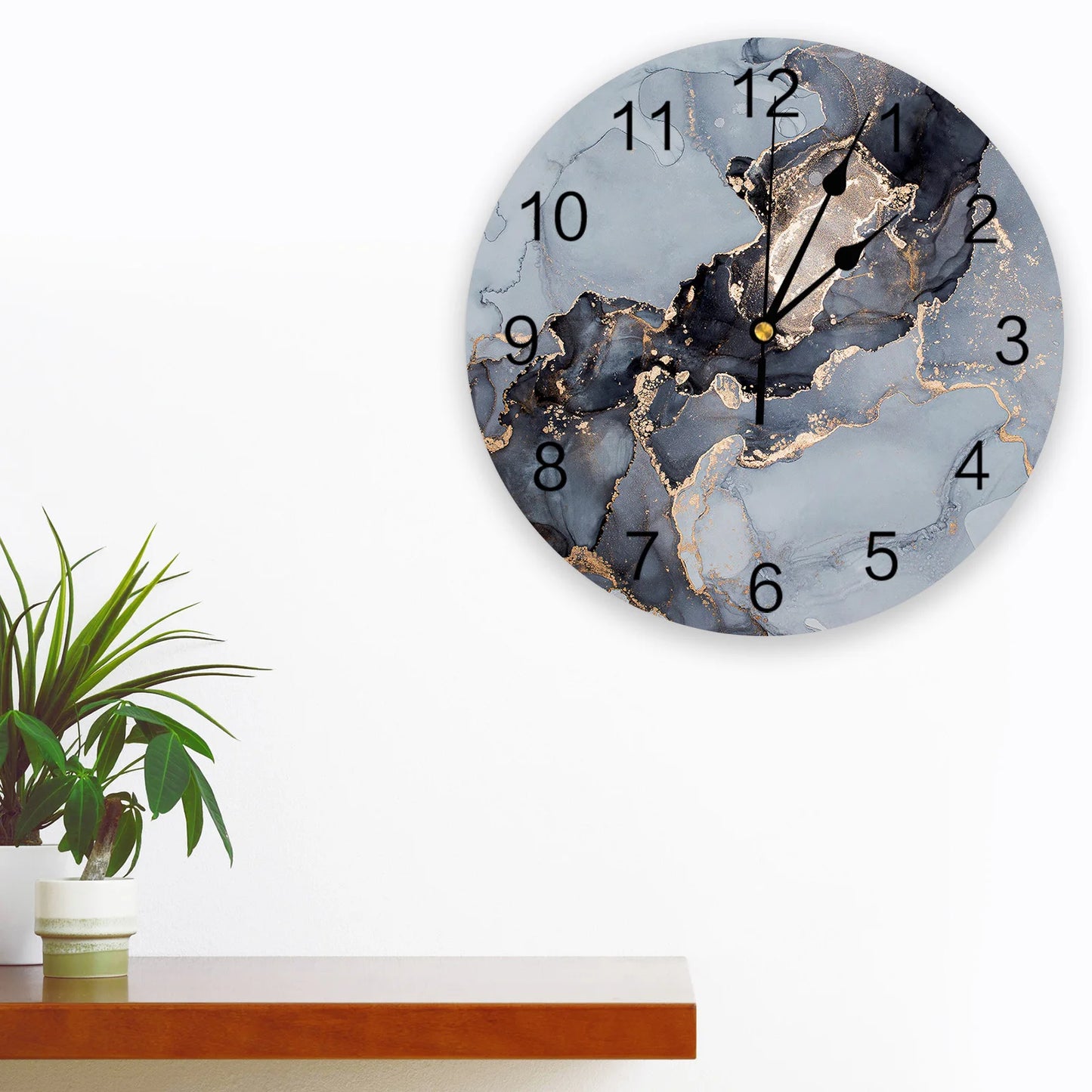 Marble Ink Large Round Quartz Wall Clock