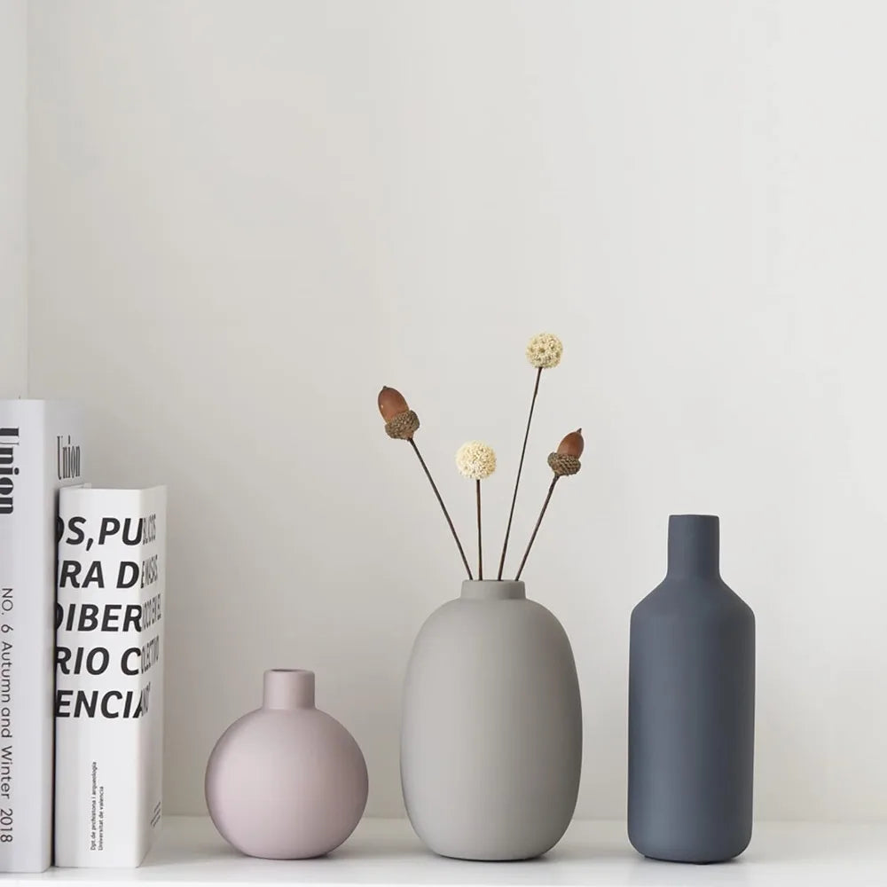 Ceramic, Neutral Modern Farmhouse Vases