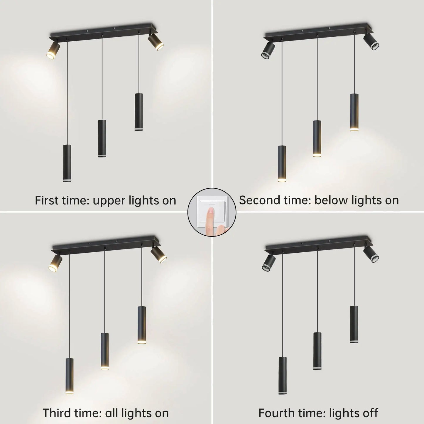 5 - Light Cylinder Pendant, Modern Chandelier