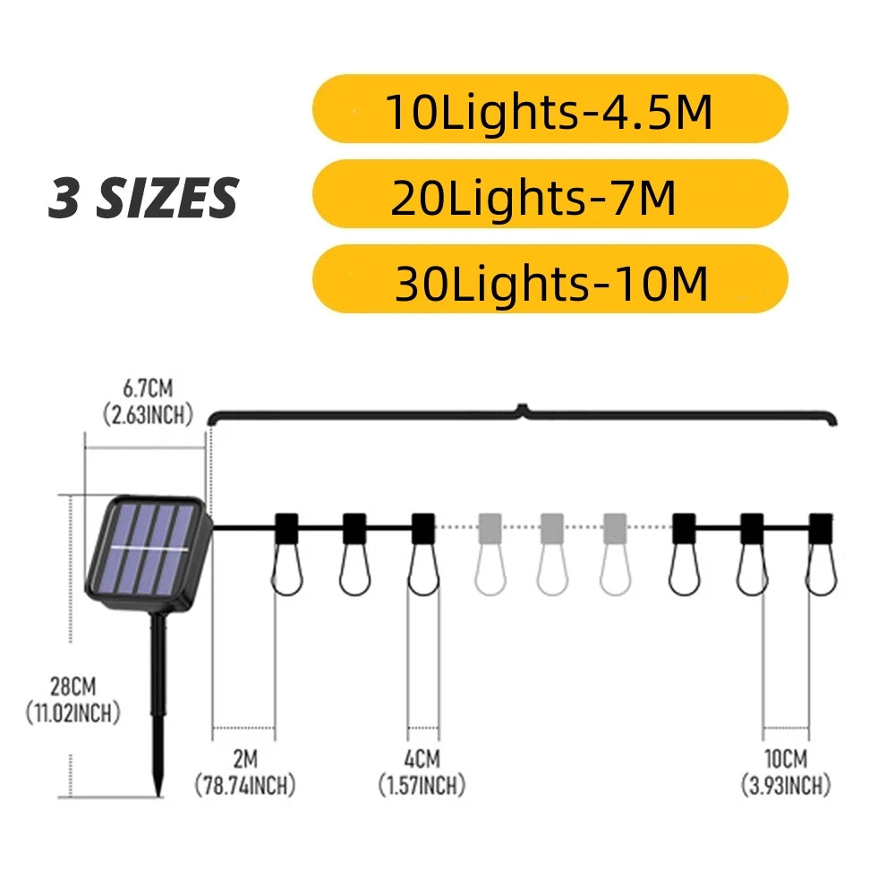 Solar Garden Waterproof String Lights