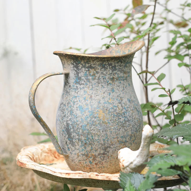 Rustic ,Metal Vintage Galvanized Flower Vase