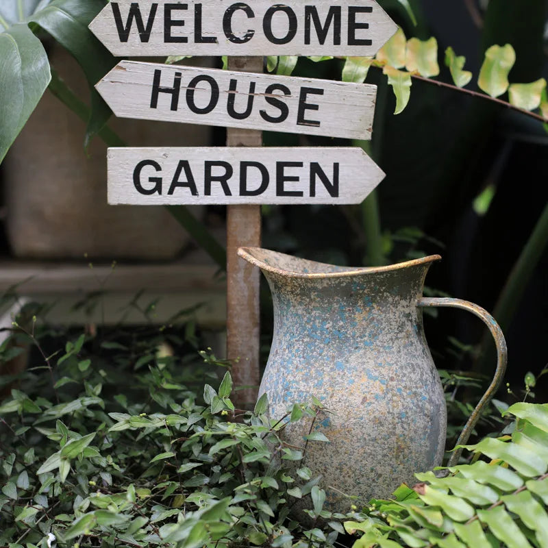 Rustic ,Metal Vintage Galvanized Flower Vase