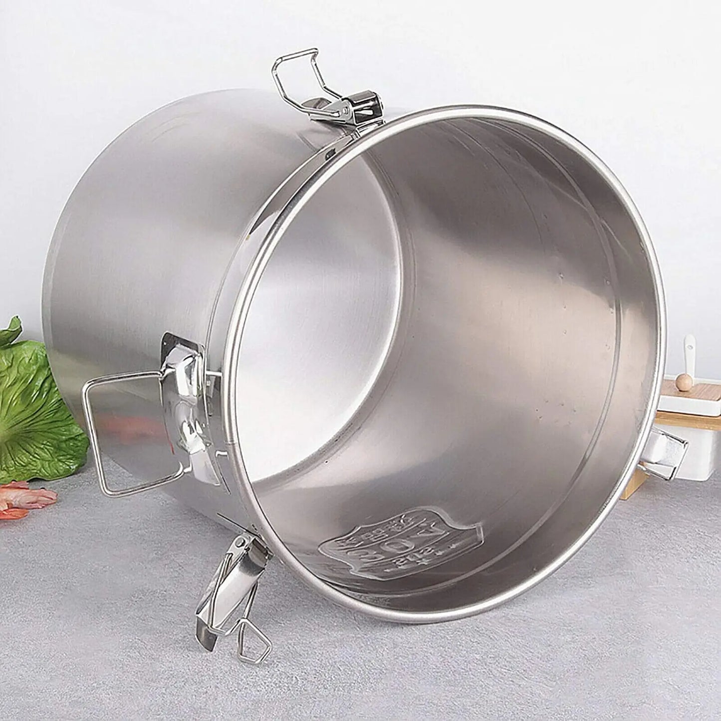 6/12L Stainless Steel Airtight Canister with Locking Clamp