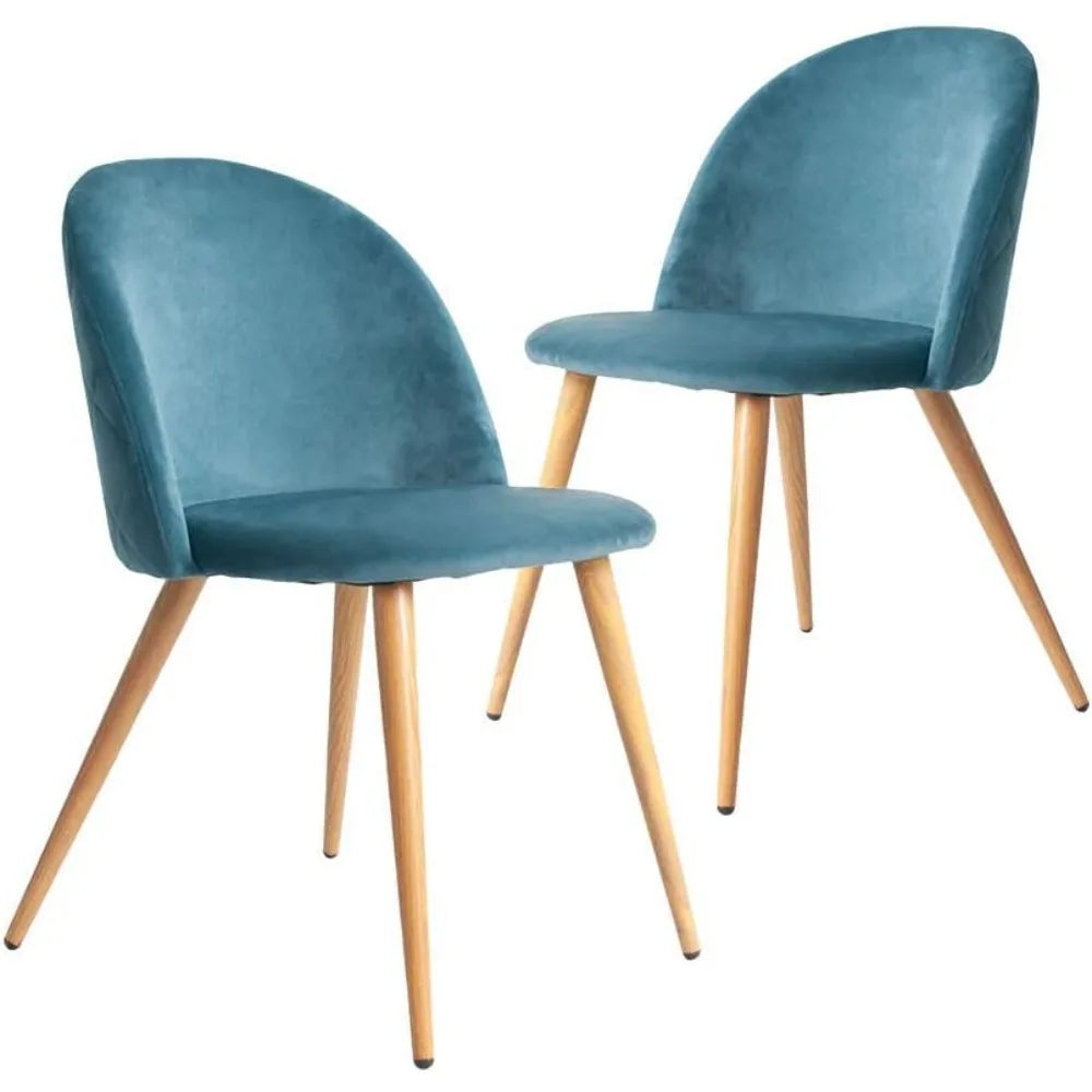 Dining Set of 2, Mid Century Modern Velvet Upholstered Chairs,