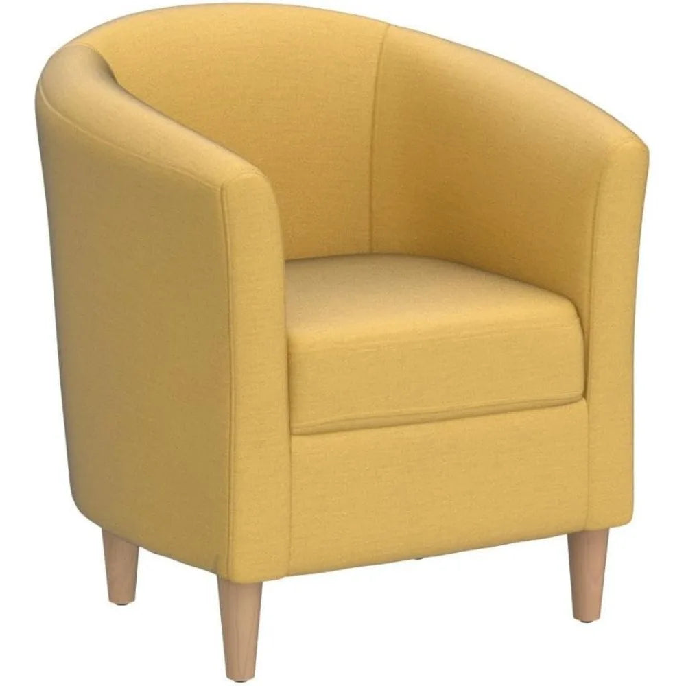 Comfy Modern Upholstered Armchair with Ottoman