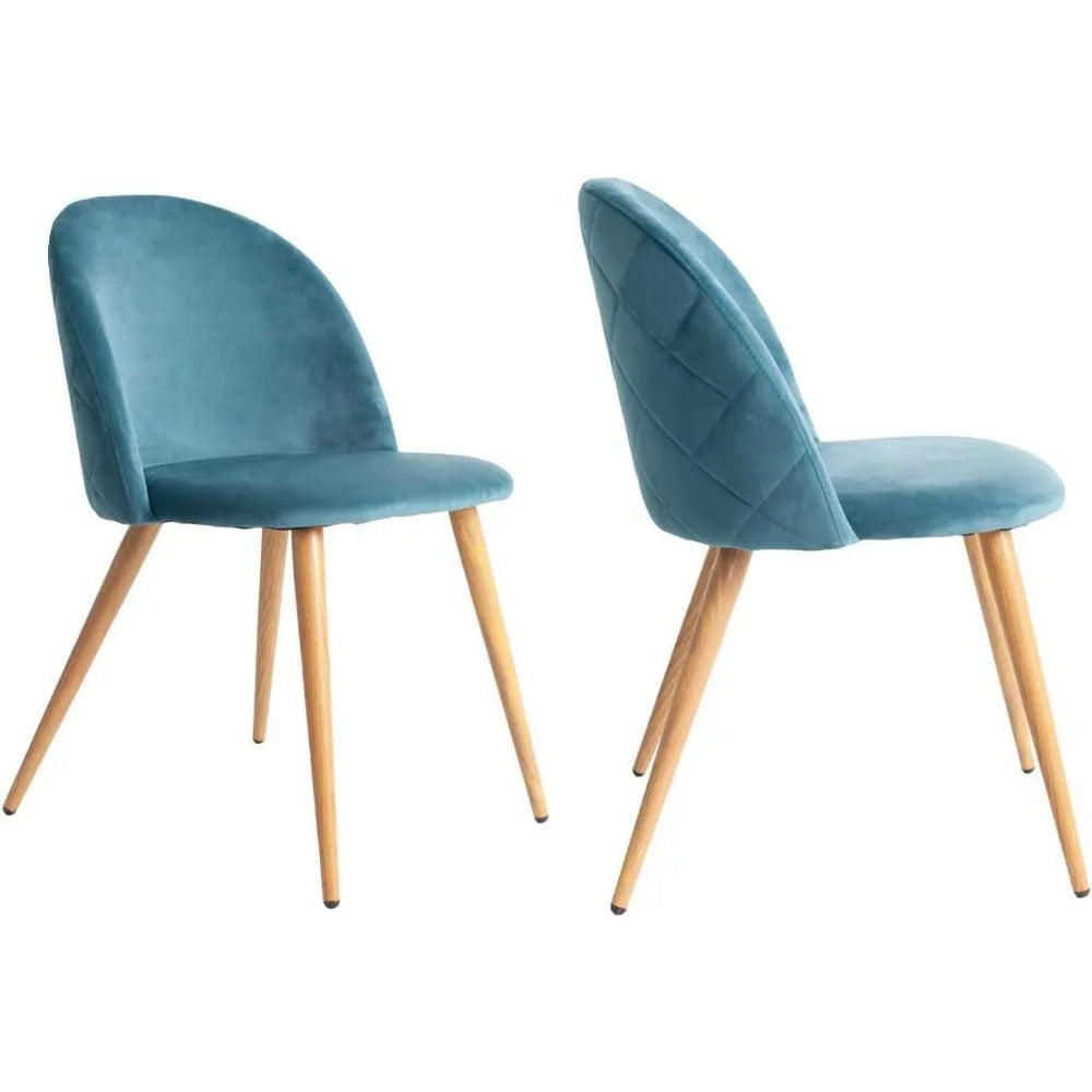 Dining Set of 2, Mid Century Modern Velvet Upholstered Chairs,