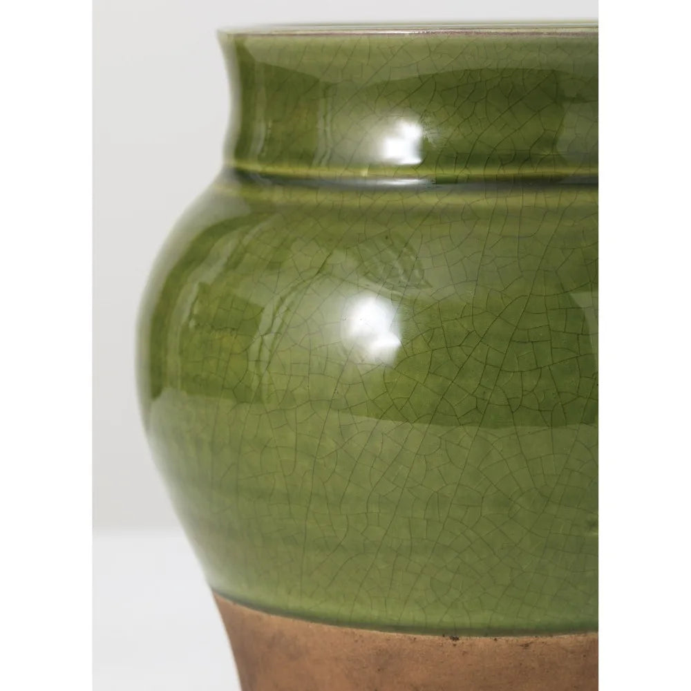 Green Ceramic Vase Tabletop Plant Pot