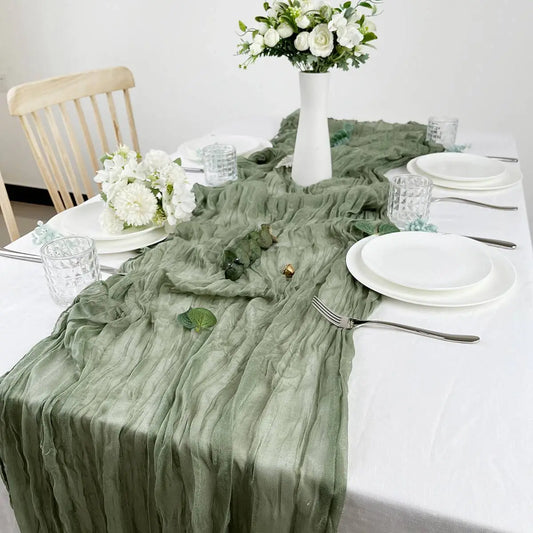 Semi Sheer Gauze Table Runner