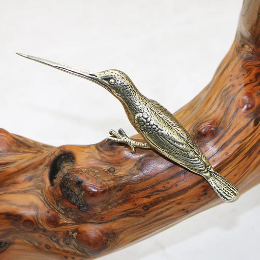 Solid Copper Long Mouth Bird Sculpture