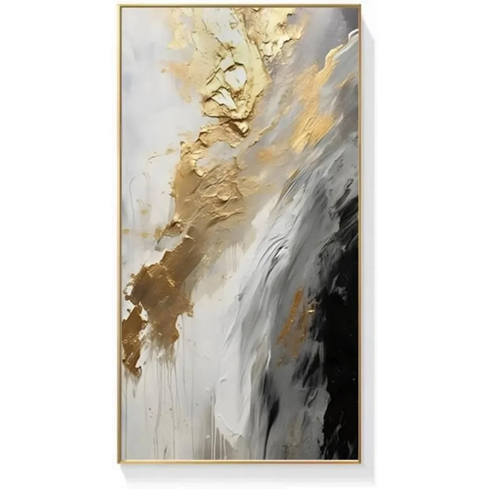 Gold Abstract Oil Painting on Canvas