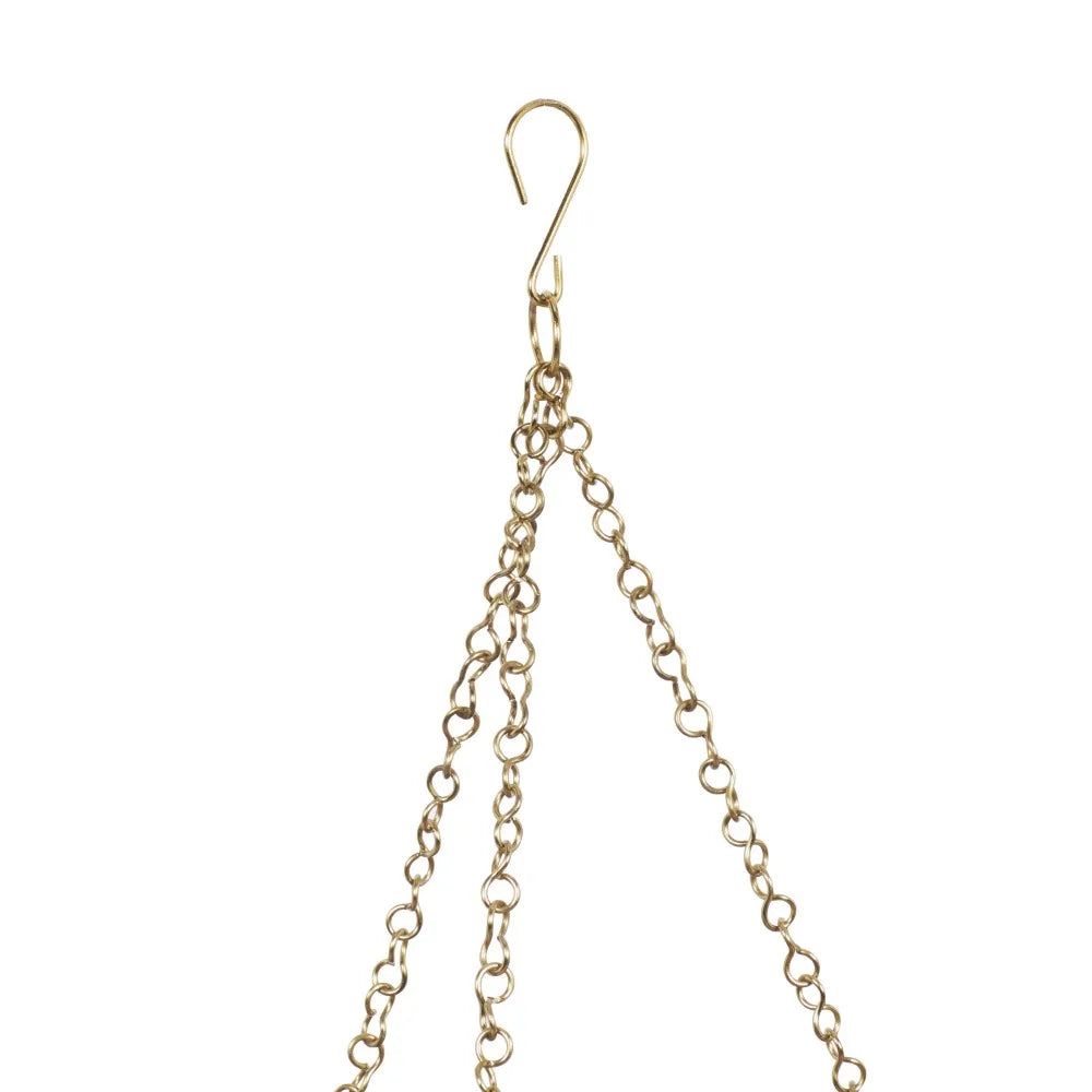 Gold Metal Indoor Outdoor Hanging Planter