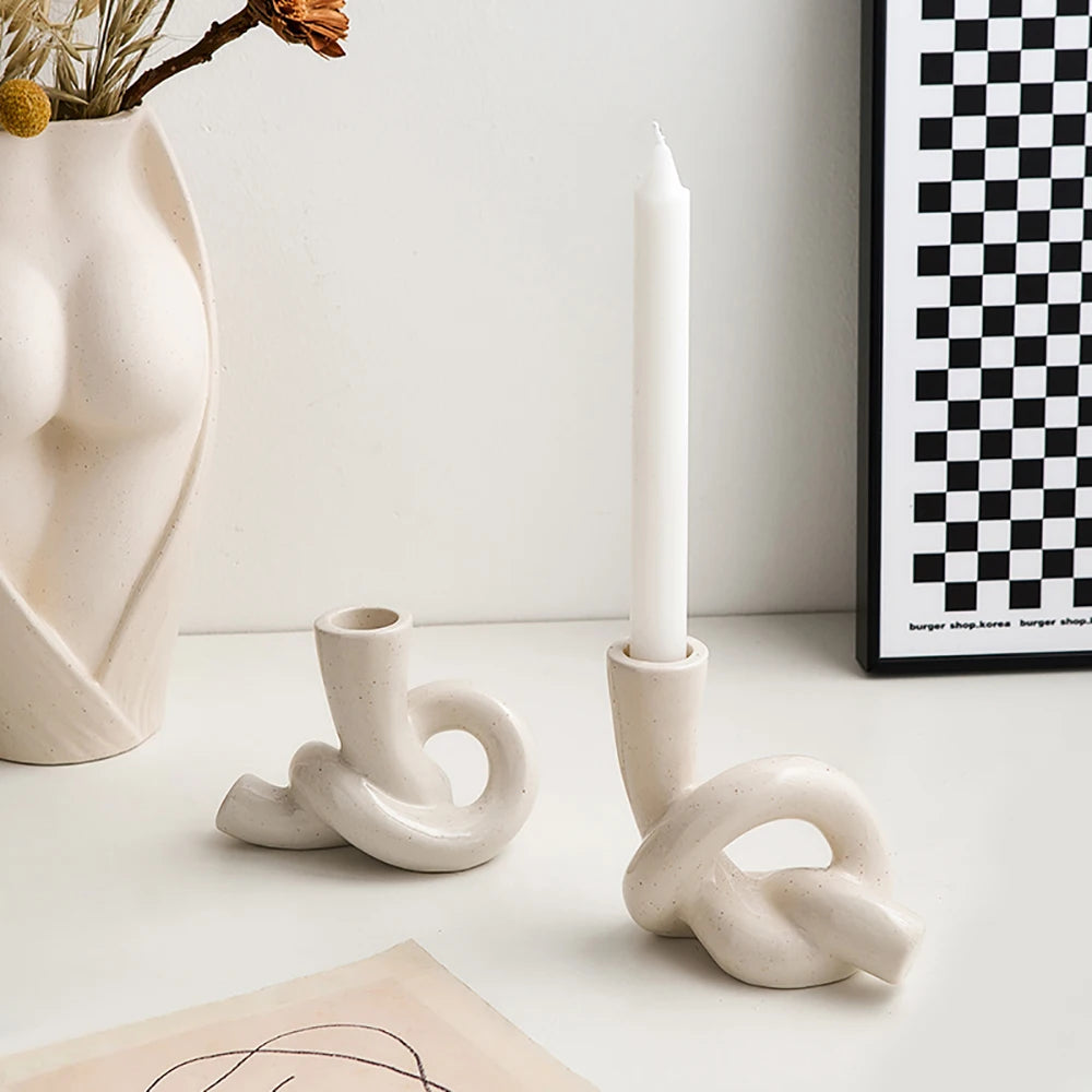 Knot Shape Modern Ceramic Candle Holder